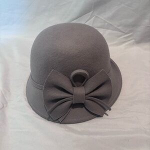100% Wool Cloche Bucket Hat Vintage Inspired Light Gray